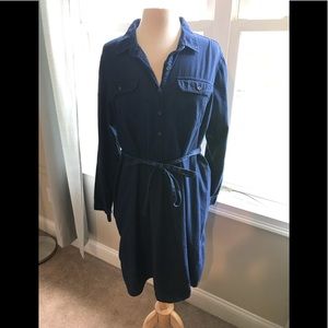 Maternity denim midi dress